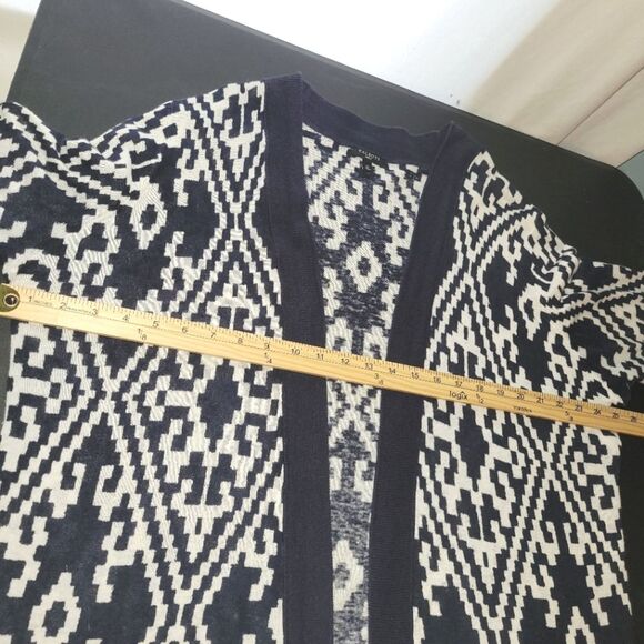 Talbots Linen Blend Navy White Cardigan 1X - Picture 7 of 9